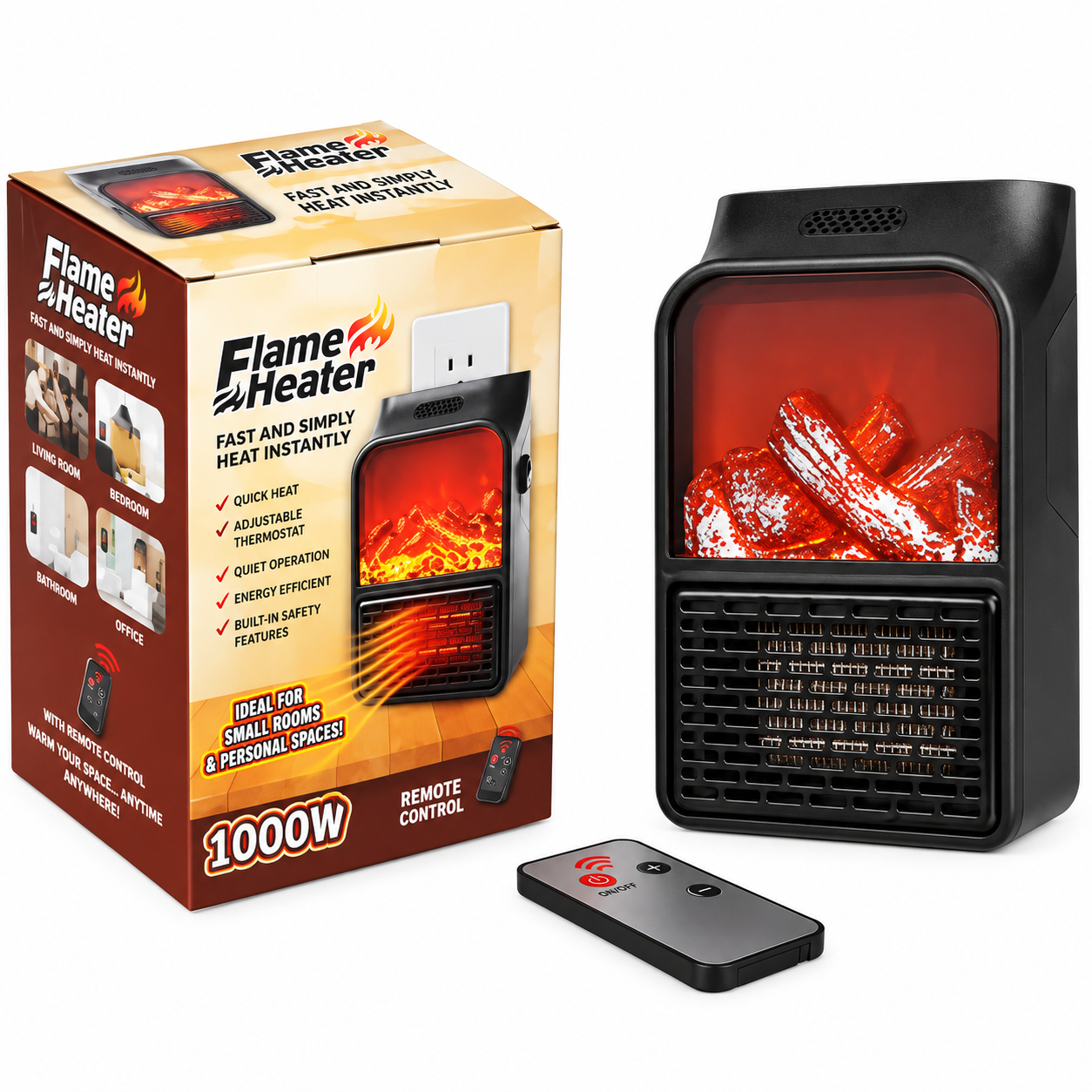ChatGPT-Image-Sep-27-2026-02_02_09-PM.png هیتر برقی پریزی Flame Heater 1000 وات طرح شومینه با ریموت کنترل - تصویر 1